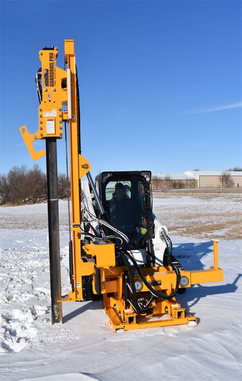 skid steer guardrail post driver|skid steer guardrail posts.